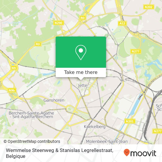 Wemmelse Steenweg & Stanislas Legrellestraat kaart