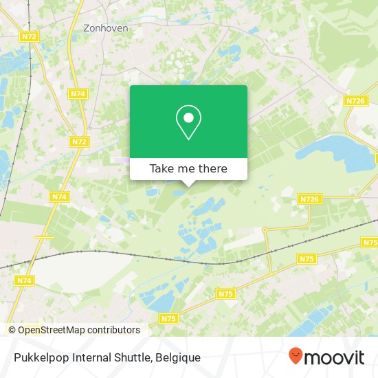 Pukkelpop Internal Shuttle kaart