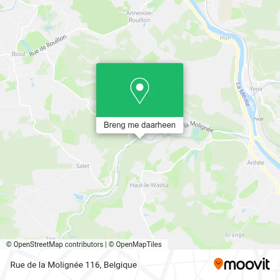 Rue de la Molignée 116 kaart
