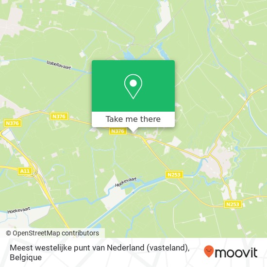 Meest westelijke punt van Nederland (vasteland) kaart