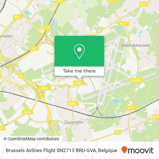 Brussels Airlines Flight SN2713 BRU-GVA kaart