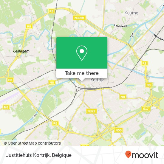 Justitiehuis Kortrijk kaart