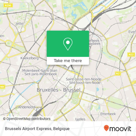 Brussels Airport Express kaart