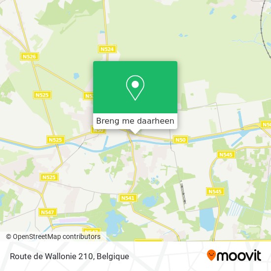 Route de Wallonie 210 kaart
