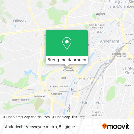Anderlecht Veeweyde metro kaart