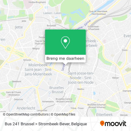 Bus 241 Brussel > Strombeek-Bever kaart