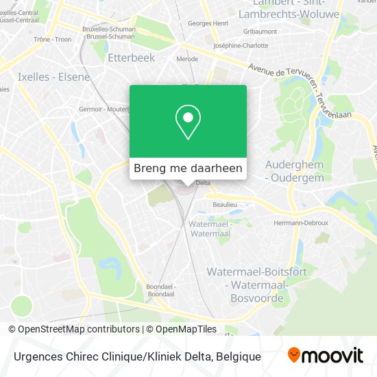 Urgences Chirec Clinique / Kliniek Delta kaart