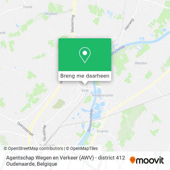 Agentschap Wegen en Verkeer (AWV) - district 412 Oudenaarde kaart