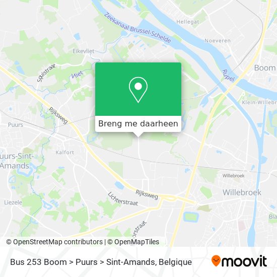 Bus 253 Boom > Puurs > Sint-Amands kaart