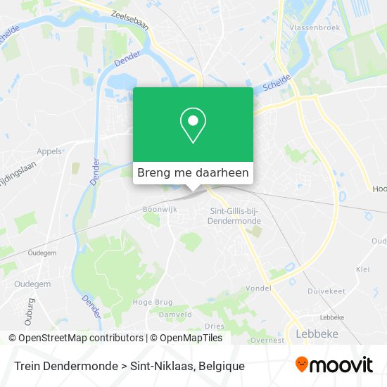 Trein Dendermonde > Sint-Niklaas kaart