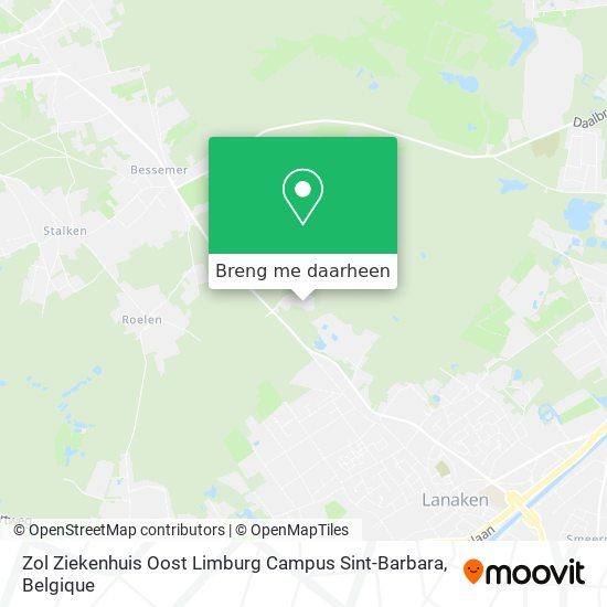 Zol Ziekenhuis Oost Limburg Campus Sint-Barbara kaart