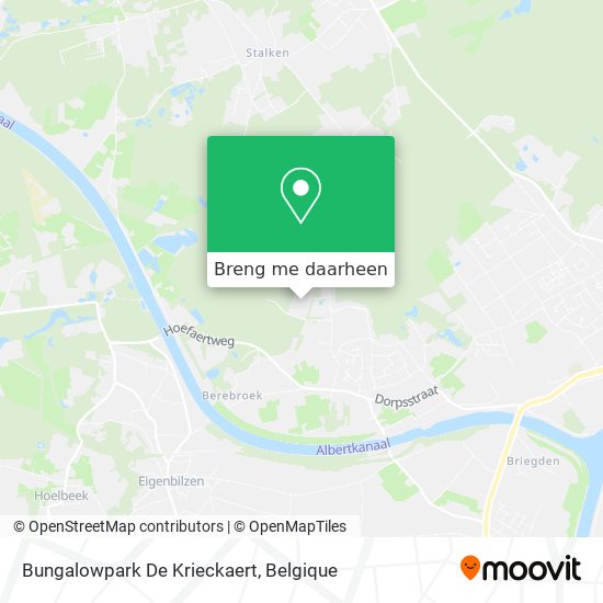 Bungalowpark De Krieckaert kaart