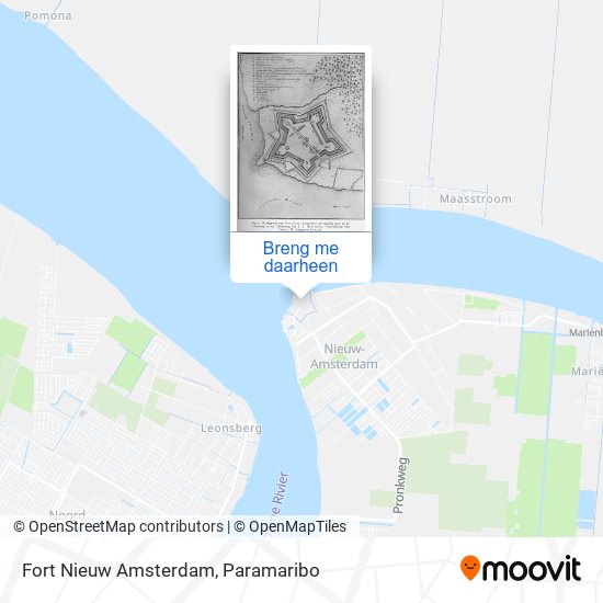 Fort Nieuw Amsterdam kaart