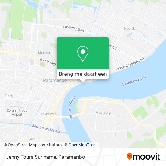 Jenny Tours Suriname kaart