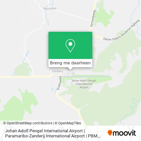 Johan Adolf Pengel International Airport |  Paramaribo-Zanderij International Airport  |  PBM kaart