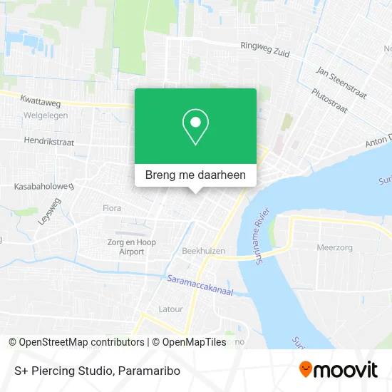 S+ Piercing Studio kaart