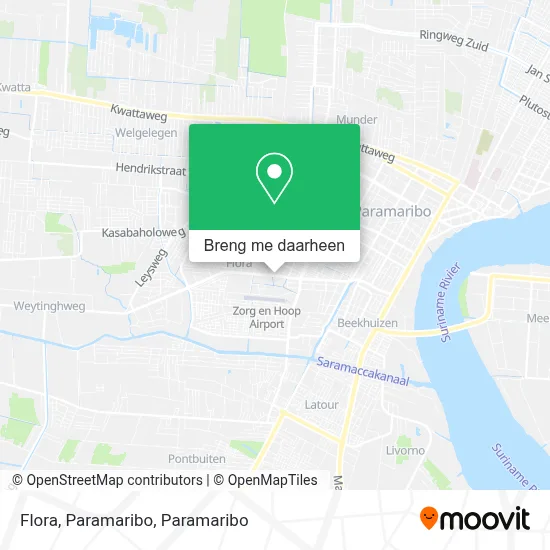 Flora, Paramaribo kaart