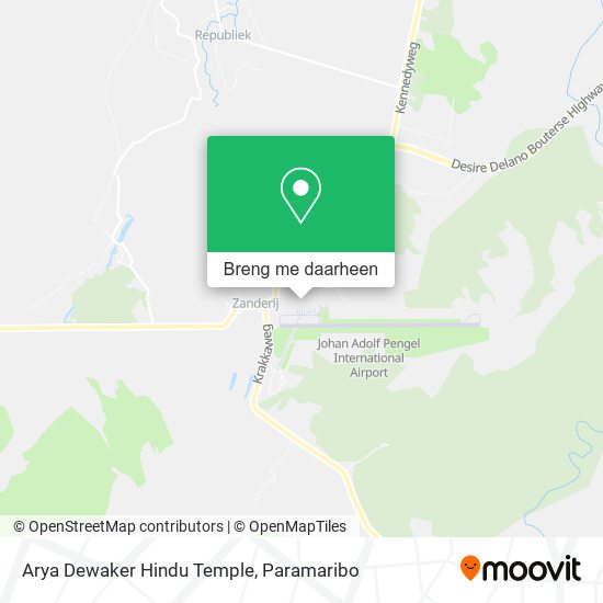 Arya Dewaker Hindu Temple kaart