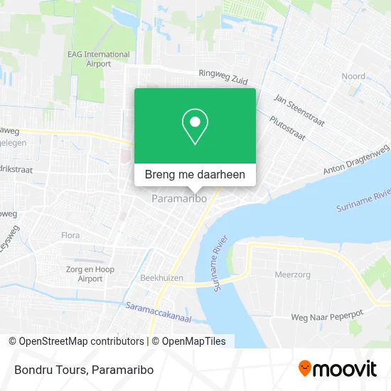 Bondru Tours kaart