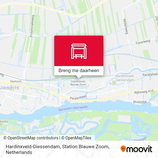 Hardinxveld-Giessendam, Station Blauwe Zoom kaart