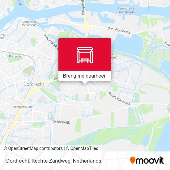Dordrecht, Rechte Zandweg kaart