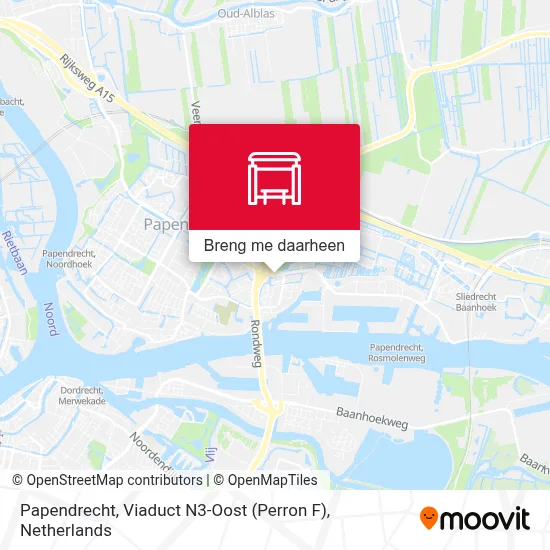 Papendrecht, Viaduct N3-Oost (Perron F) kaart