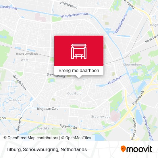 Tilburg, Schouwburgring kaart
