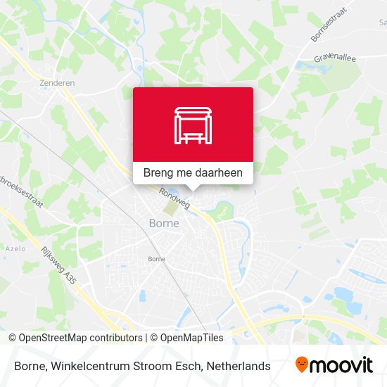 Borne, Winkelcentrum Stroom Esch kaart