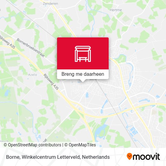 Borne, Winkelcentrum Letterveld kaart