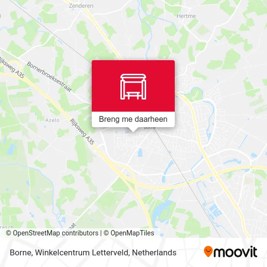 Borne, Winkelcentrum Letterveld kaart