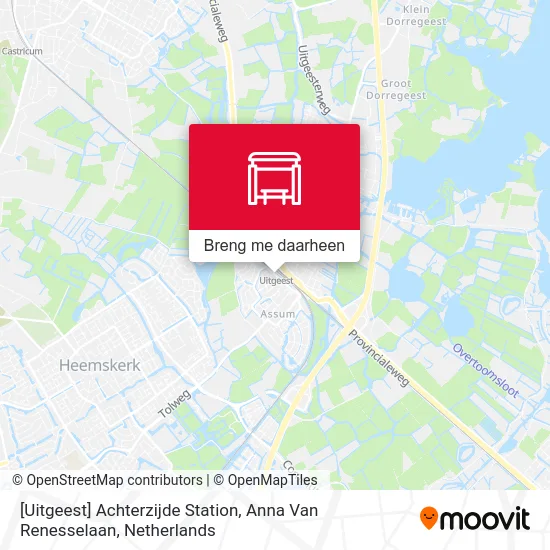 [Uitgeest] Achterzijde Station, Anna Van Renesselaan kaart