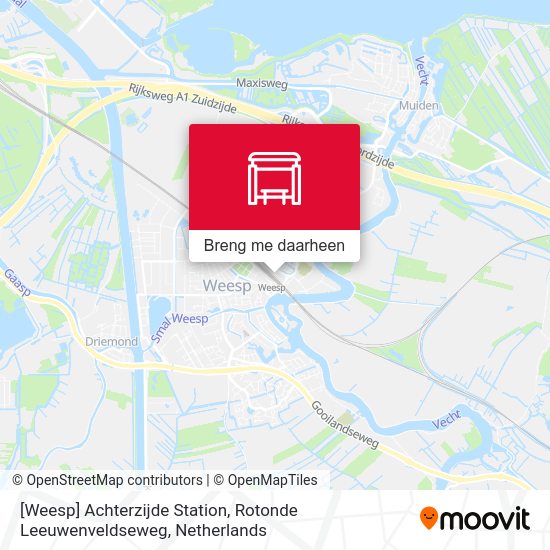 [Weesp] Achterzijde Station, Rotonde Leeuwenveldseweg kaart