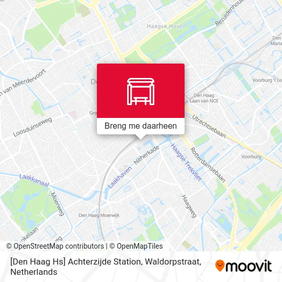 [Den Haag Hs] Achterzijde Station, Waldorpstraat kaart