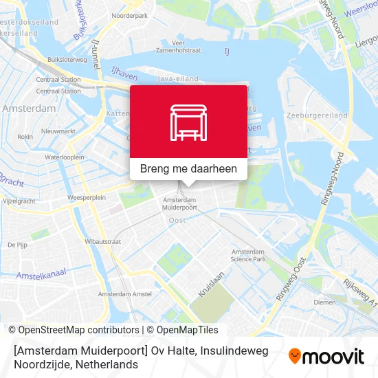 [Amsterdam Muiderpoort] Ov Halte, Insulindeweg Noordzijde kaart