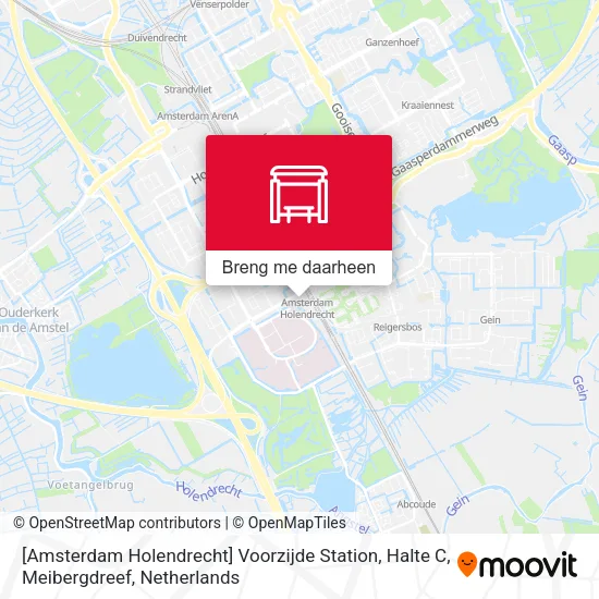 [Amsterdam Holendrecht] Voorzijde Station, Halte C, Meibergdreef kaart