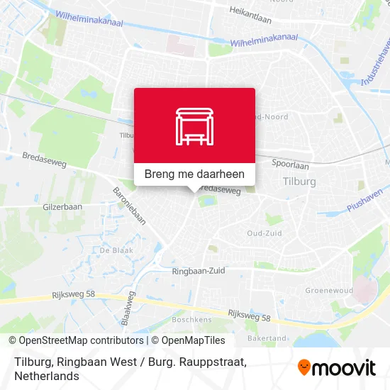 Tilburg, Ringbaan West / Burg. Rauppstraat kaart