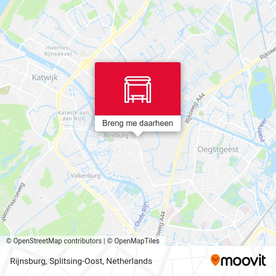 Rijnsburg, Splitsing-Oost kaart