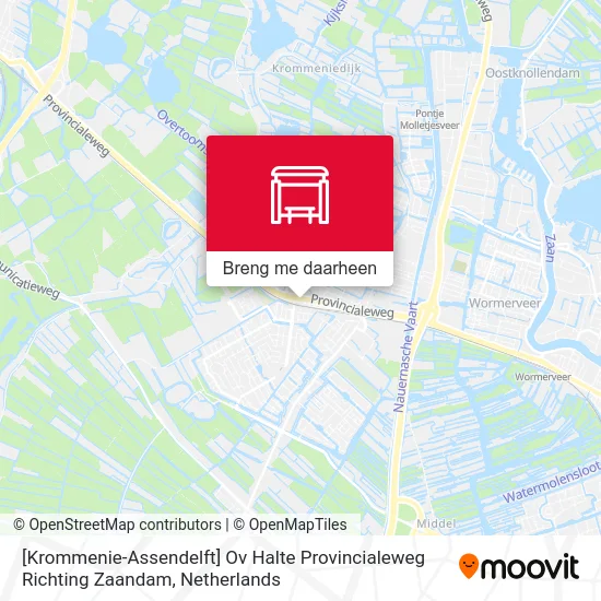 [Krommenie-Assendelft] Ov Halte Provincialeweg Richting Zaandam kaart