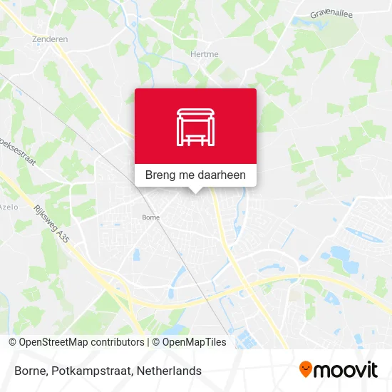 Borne, Potkampstraat kaart