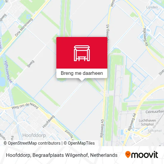 Hoofddorp, Begraafplaats Wilgenhof kaart