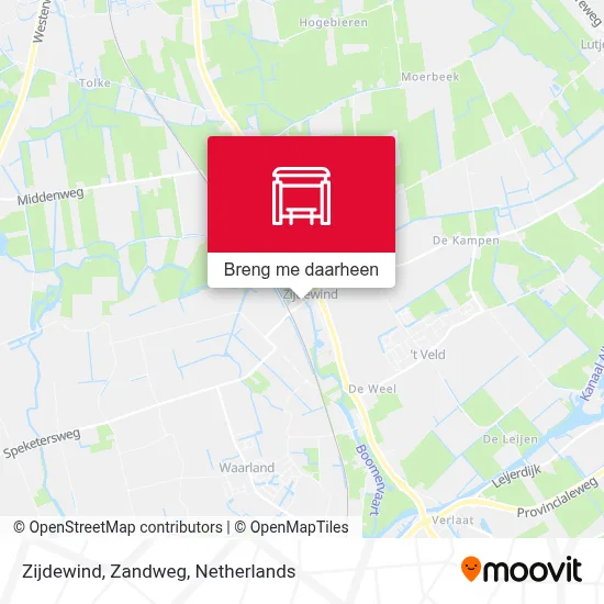 Zijdewind, Zandweg kaart