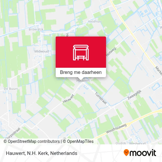 Hauwert, N.H. Kerk kaart