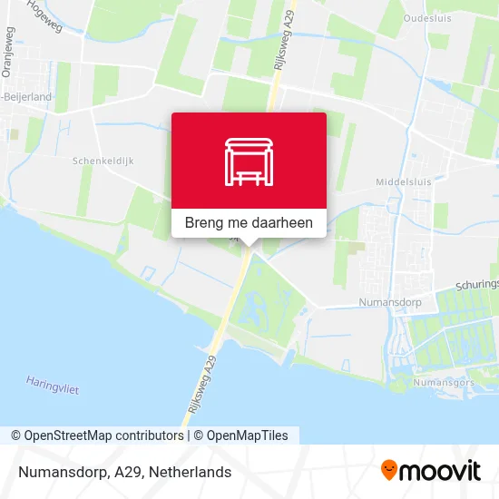 Numansdorp, A29 kaart