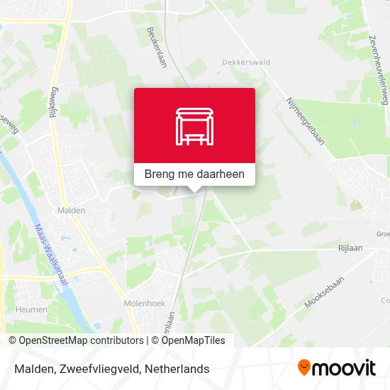 Malden, Zweefvliegveld kaart