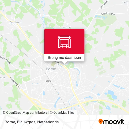 Borne, Blauwgras kaart