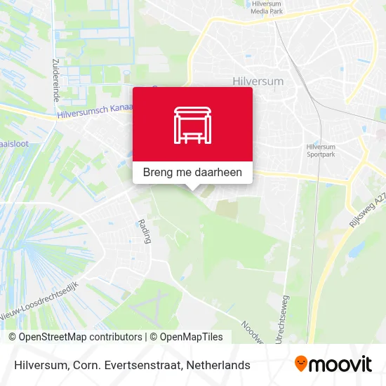 Hilversum, Corn. Evertsenstraat kaart