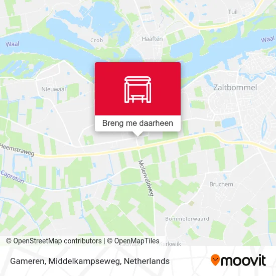 Gameren, Middelkampseweg kaart
