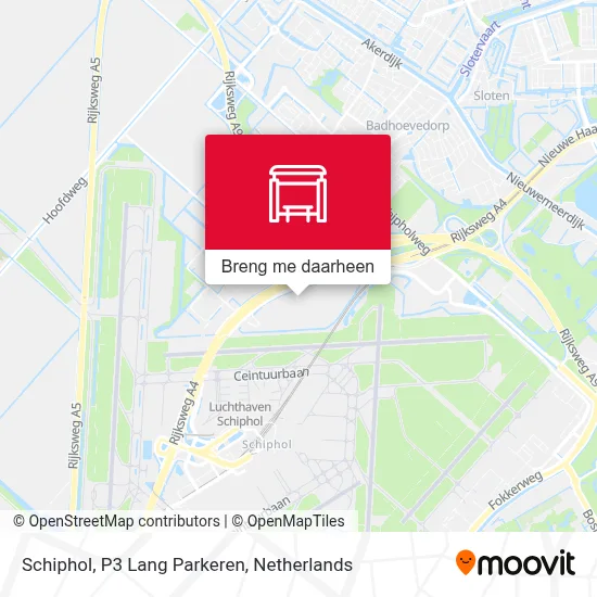 Schiphol, P3 Lang Parkeren kaart