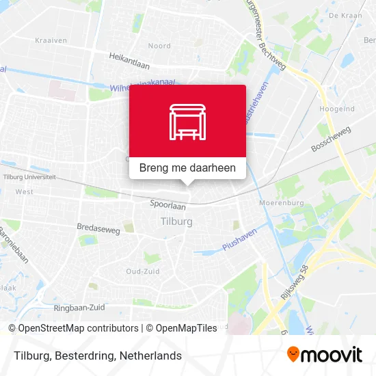 Tilburg, Besterdring kaart