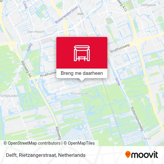 Delft, Rietzangerstraat kaart